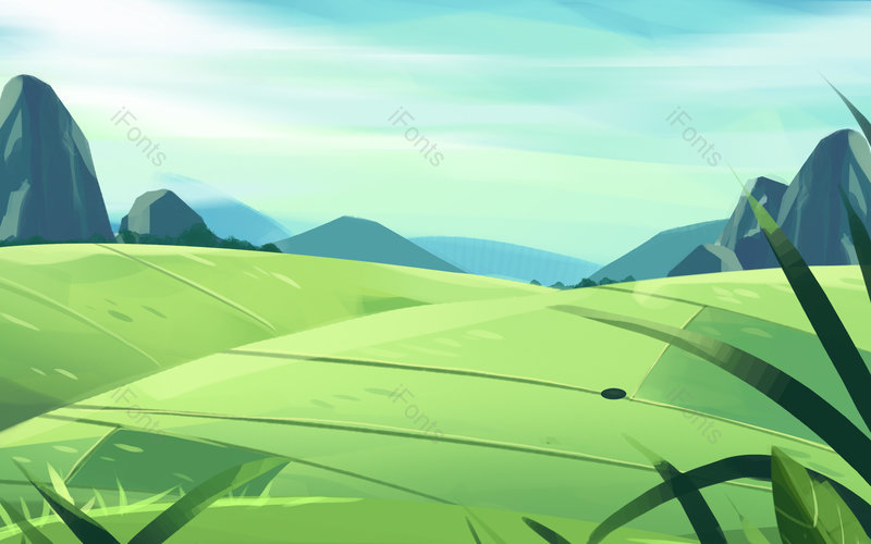 卡通装饰清明节绿色山川山水卡通植物背景,插画/手绘图,插画/手绘图库,插画/手绘图下载,插画/手绘